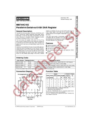 MM74HC165MTC datasheet  